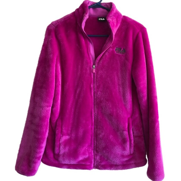 Fila Jackets & Blazers - Pink Fuzzy Fila Fleece Jacket